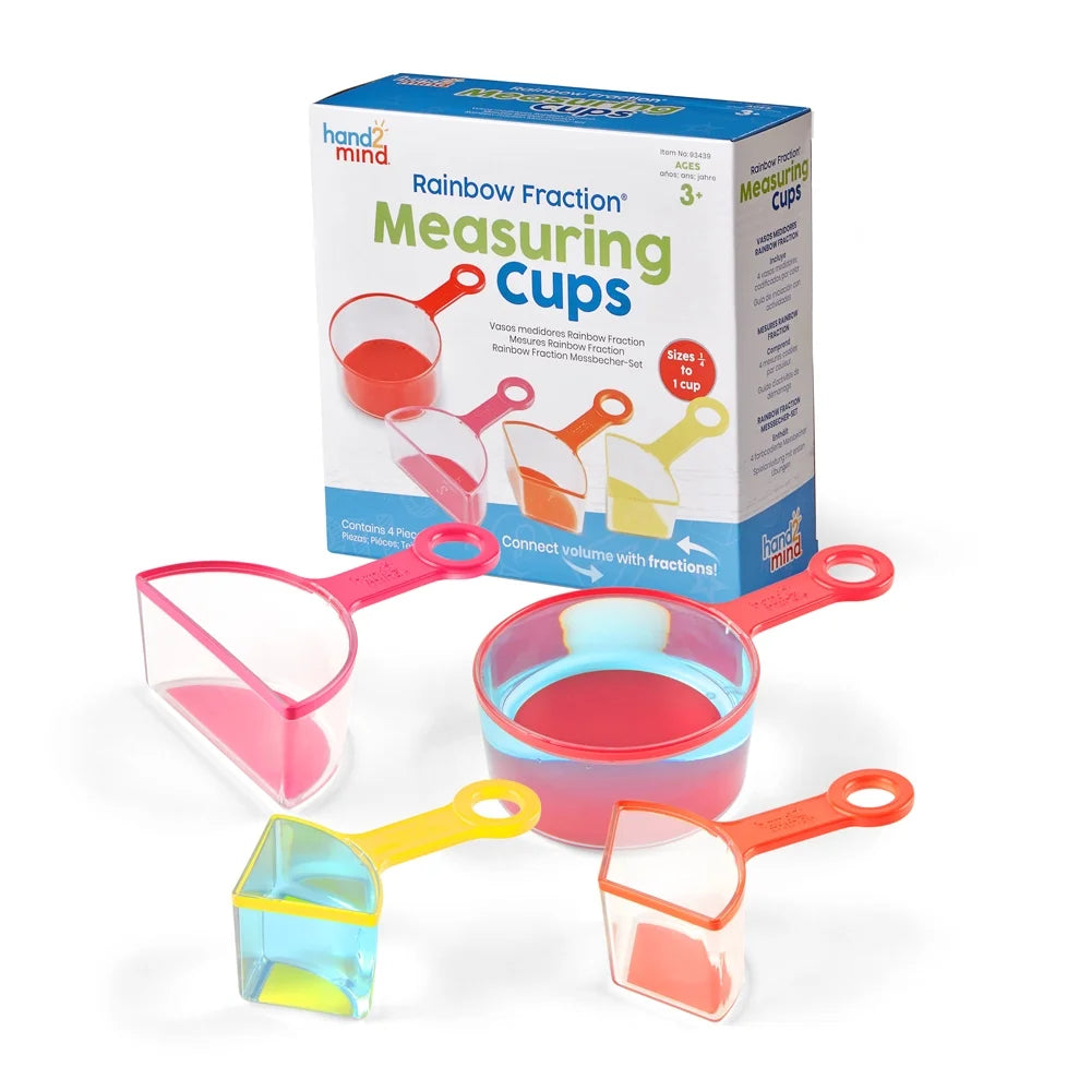 Rainbow Fraction Measuring Cups, Kids Kitchen Supplies (Set of 4), Mathematics & Counting Toys
